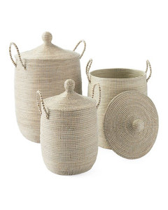 OEM Bamboo <b>Hamper</b> Laundry Seagrass <b>Storage</b> Basket with Lids <b>Hampers</b> for Laundry Seagrass Laundry Basket Made in Vietnam Best Pr - Product Image 3