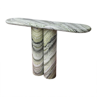 Table console en marbre Cammy Stone - Finition polie moderne, multifonctionnelle pour salon, chambre, bureau, bar, hôtel