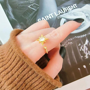 Daidan Cat Eye Stone Anxiety <strong>Ring</strong> Spinner 925 Sterling Silver Adjustable Cz Star <strong>Spin</strong> <strong>Ring</strong> - Product Image 3