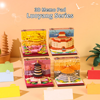 Bloc-notes 3D en papier fait main 2026 avec calendrier et musique, ornement de bureau miniature créatif, bloc de notes adhésives, boîte cadeau