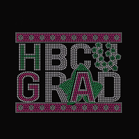 Nouveau transfert thermique en vinyle de haute qualité avec strass pour T-shirt, thème HBCU GRAD, vente en gros