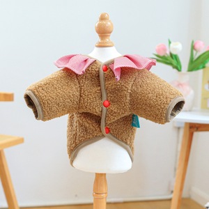 Artículos para Mascotas, Nueva Colección Otoño Invierno <span class=keywords><strong>2026</strong></span>, Ropa para Mascotas, Abrigo de Felpa con Cuello a Cuadros y Diseño de Reno Navideño, Abrigo Casual de Piel para Perros y Gatos - Product Image 4