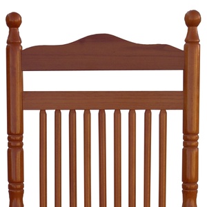 Sedia a <span class=keywords><strong>dondolo</strong></span> in legno di pioppo marrone, design moderno, schienale solido monopezzo, ideale per balcone, giardino e prendisole - Bestseller - Product Image 4