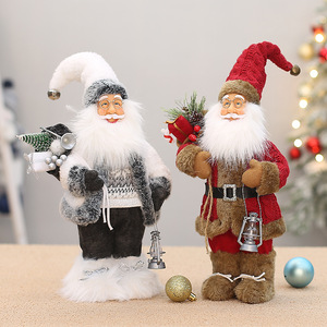 Figura de Papá Noel de 12 pulgadas de altura, de pie, con bolsa de regalo y botas de nieve, decoración navideña para interiores. - Product Image 1