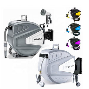 82ft haute pression <span class=keywords><strong>automatique</strong></span> montage <span class=keywords><strong>mural</strong></span> auto-rétractable cour rembobinage de l'eau 25M enrouleur de tuyau d'arrosage avec connecteur en laiton de meilleure qualité - Product Image 2