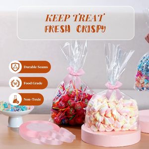 Emballages en cellophane pour <span class=keywords><strong>pain</strong></span> et gâteaux, à fond carré, imprimés sur mesure, résistants à la chaleur, scellables à la chaleur, avec poignée Flexiloop, réutilisables, en HDPE - Product Image 2