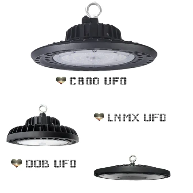 140lm/W 150W Perlengkapan Led Highbay Kecerahan Jujur 200W 100W 240W Daya Tinggi Lampu Bengkel Led Ufo