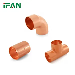 Ifan Nhà Sản Xuất OEM 15Mm 22Mm 28Mm Ống Đồng Kết Nối Khớp Nối Khuỷu Tay Tee Đồng Báo Chí Phụ Kiện