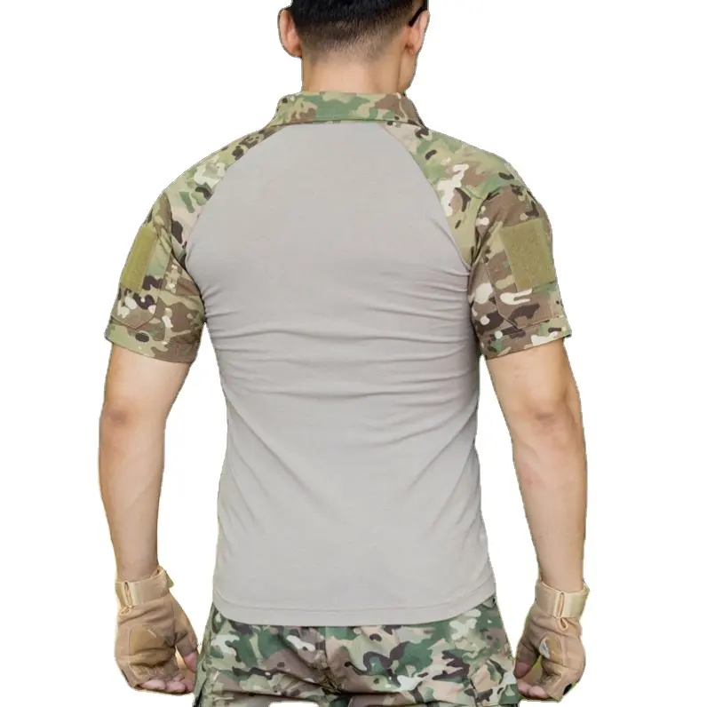 Camiseta táctica compatible con Coyote Brown para hombre, uniforme de escorpión OCP Multicam de algodón polivinílico