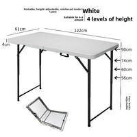 Tables pliantes en plastique HDPE rondes, ovales et rectangulaires blanches pour banquets et fêtes, utilisation extérieure personnalisée pour 6 à 8 personnes