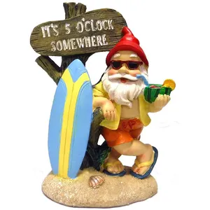OEM Factory 9inch Tall 5:00 Irgendwo Tropical Party Gnome Garden Statue