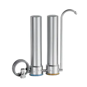 Counter top fast flow rate Stainless Steel water filter System 5 micron CARBON BLOCK KDF ANTI SCALE FILTER lead removal filter