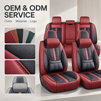 Housses de siège de voiture ergonomiques à couverture intégrale Civic, 14 pièces, en cuir premium, avec soutien cervical et lombaire, toutes saisons, coussin d'intérieur de luxe pour voiture