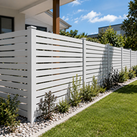 Panneaux de clôture modernes noirs à lamelles horizontales en aluminium, 6 pieds, 3D, résistants au vent, ventilés, robustes, pour jardin extérieur