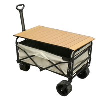 Chariot de camping pliable d'extérieur, chariot de pique-nique portable avec poignée pour la plage, le jardin et les courses