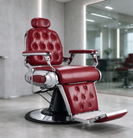 Chaise de barbier classique rétro la plus vendue, chaise de salon hydraulique inclinable pour hommes, salon de coiffure