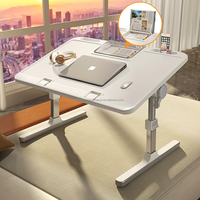 Petit bureau d'ordinateur en aluminium, table de chevet pliable pour chambre à coucher, table d'étude minimaliste pour ordinateur portable, idéal pour la maison et le dortoir