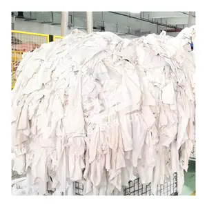 Ressources recyclables t shirt blanc chiffons en vrac textile balles de déchets chiffons mécaniques chiffons industriels chiffons