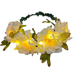 2024 nuevo precio barato hermosa flor luminosa LED corona elegante <span class=keywords><strong>diadema</strong></span> para fiesta evento boda - Product Image 3