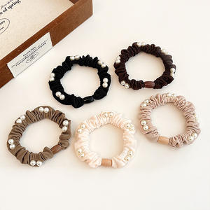 Diadema de Perlas con Diseño de Café con Leche, Alta Elasticidad, Tela Duradera, Accesorio de Regalo para Mujer - Product Image 1