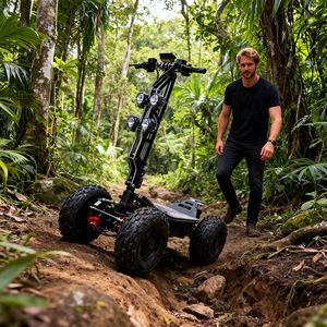 สกู๊ตเตอร์ EU 4WD มอเตอร์ 20000W ความเร็ว 65 กม./ชม. ระยะทาง 80 กม. รับน้ำหนัก 300 กก. โครงอะลูมิเนียม พับได้ ระบบกันสะเทือนเต็มรูปแบบ ไฮดรอลิก - Product Image 3