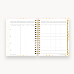 Cuaderno de diario semanal, Agenda con logotipo personalizado, rosa, estampado, A5, alambre - Product Image 5