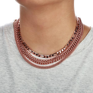 Perhiasan Tembaga Murni Khusus untuk Arthritis, Kalung Rantai Minimalis Fashion, Hip Hop Figaro & Cuban Link Chain 2/3/4/5/6/7/8mm - Product Image 1