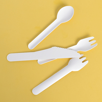 Usine directement prix durable biodégradable étanche à l'huile couteau à salade cuillère fourchette jetable Folk papier couverts pour
