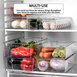 Caja de almacenamiento de plástico transparente para ropa, artículos para el hogar, alimentos y bebidas, gran oferta, almacenamiento rectangular para refrigerador, tres tamaños - Product Image 5
