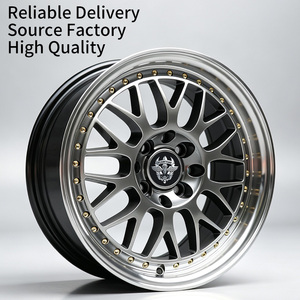Rines FLowtone 15x7 15x5.5, Rines para Auto en Oferta, 4x100/114.3, Color Negro Brillante, Rines Ligeros con Remaches para Autos de Pasajeros - Product Image 1