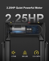 Caminadora Eléctrica 2 en 1 Plegable y Portátil con Control Remoto Inalámbrico, Barra de Mano, Motor de 2.5HP, Pantalla LED y 5 Años de Garantía