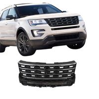 Chrome argent tout noir calandre supérieure pare-chocs grille maille pour Ford Explorer 2016 2017 2018 remplacement