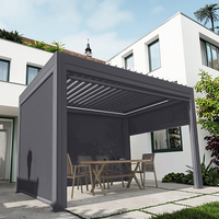 XG Luxury Patio Gazebo à toit rigide imperméable Jardin Pergola à toit rigide à persiennes d'extérieur en aluminium