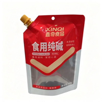 Pochette Doypack à bec verseur incliné imprimée en héliogravure personnalisée, en PET/PE laminé de qualité alimentaire, anti-fuite, pour emballage de liquides, sauces et jus