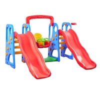 Tobogán Combinado para Niños, Diseño Colorido, Doble Tobogán con Columpios para Patio de Juegos al Aire Libre, Suministro de Fábrica