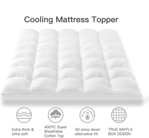 Mattress <strong>Topper</strong>, Extra <strong>Thick</strong> Pillowtop, Cooling and Plush Mattress Pad Cover Cotton With 3D Snow Down Alternative Fill - Product Image 5