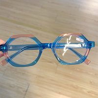 WP2409 Gafas de Moda, Montura Óptica Cuadrada Pequeña de Acetato Laminado, Combinación de Lentes Graduadas