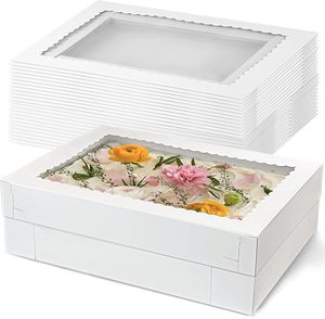 Foldable Cake <b>Box</b>, Space-<b>saving</b> Cardboard With Window, Suitable for Dessert and Biscuit Boxes Cake <b>Box</b> With Window - Product Image 1