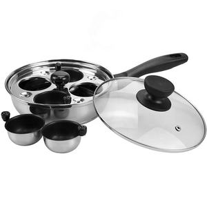 Le braconnier d'œufs en acier inoxydable peut mettre quatre œufs pochés cuiseur sans PFOA de qualité alimentaire avec spatule - Product Image 3