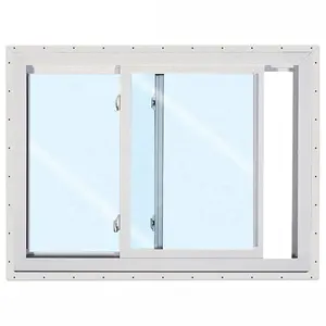 Bingkai jendela kaca pintu panggangan desain 3 trek plastik Horizontal Modern jendela geser kecil untuk rumah dan Slider Upvc/pvc