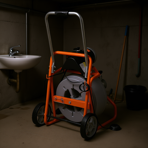 Máquina eléctrica de limpieza de desagües con alimentación automática, 1/2 pulgada, 75 pies, con ruedas, para equipos de limpieza de desagües - Product Image 2