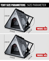 Tente de toit rigide à ouverture latérale haut de gamme avec porte en maille arquée et ventilation pour camping et overland