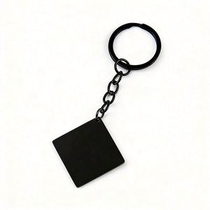 Personalized Customization <b>square</b> Shaped Laser Engraving logo Printing Photo Blank Material Metal Stainless Steel Keychain - Product Image 5