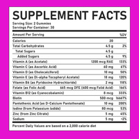 Gommes multivitaminées de qualité supérieure avec supplément de biotine, contribuent à maintenir une santé globale et à favoriser un métabolisme sain