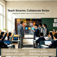 Tableau blanc interactif intelligent Android 16 3576 4K LCD de 75 pouces pour l'éducation, avec IA, écran tactile 8+128 Go et caméra