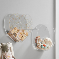 Benutzer definierte schwimmende runde Acryl Box Candy Container Wand halterung Auto Modell Lagerung Organizer Klar Acryl Wand Tasche Kreis