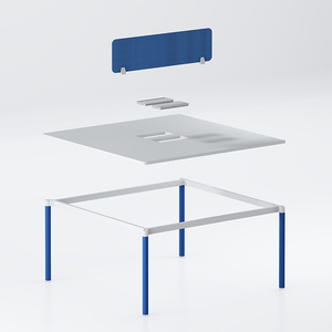 Chất lượng cao Thiết kế hiện đại kim loại khung nội thất văn phòng văn phòng Bảng 3 6 người bàn văn phòng - Product Image 3