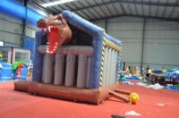 Château gonflable commercial dinosaure avec toboggan T-Rex en PVC pour événements et locations pour enfants