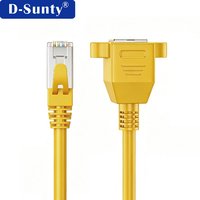 D-Sunty RJ45 Kabel Adaptor Ethernet CAT6A Terlindung 8P8C Kabel Ekstensi Pasangan Terpilin Konektor Pria ke Wanita Kabel LAN