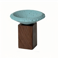 Diffuseur d'huiles essentielles en pierre volcanique avec logo personnalisé, base en bois, bol en béton, aromathérapie, décoration d'intérieur, diffuseur en pierre de lave